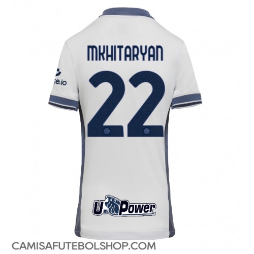 Camisa de time de futebol Inter Milan Henrikh Mkhitaryan #22 Replicas 2º Equipamento Feminina 2024-25 Manga Curta